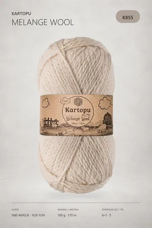 Kartopu Melange Wool K855 Taş el örgü ipi
