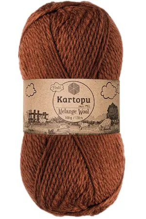 Kartopu Melange Wool K1892 Kahverengi el örgü ipi