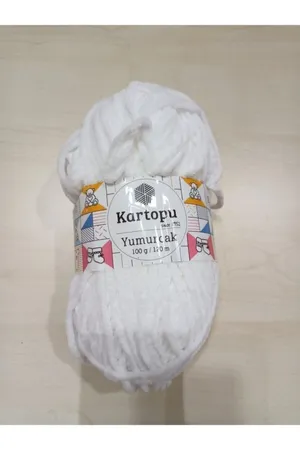 Kartopu Yumurcak K010 Beyaz el örgü ipi