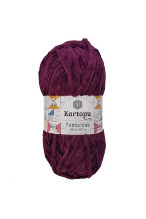 Kartopu Yumurcak K726 Mürdüm el örgü ipi